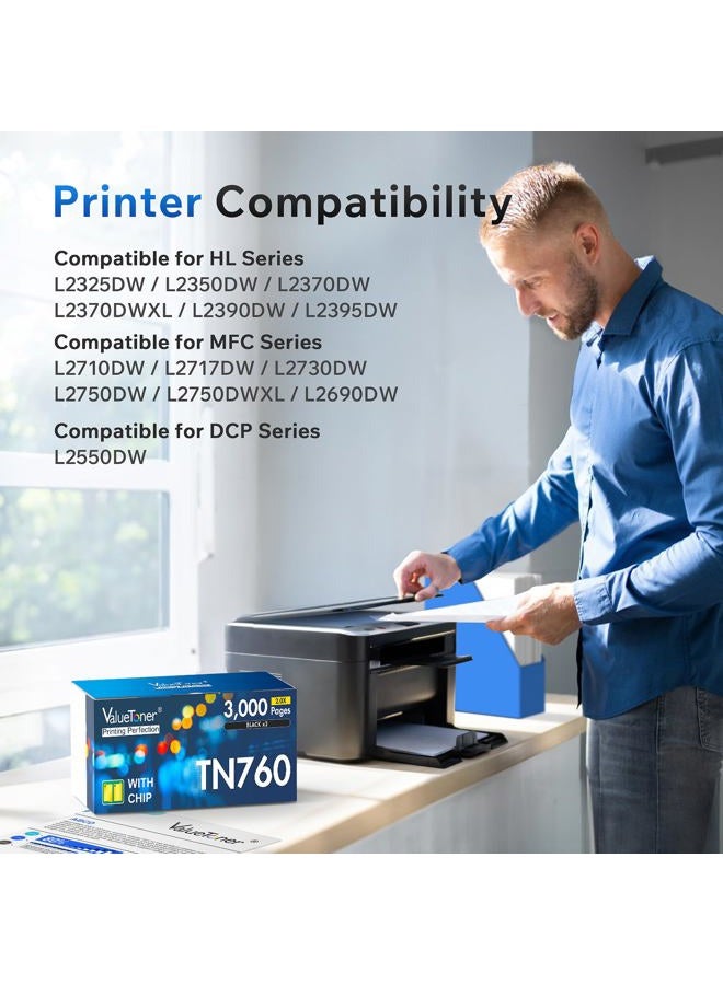 Valuetoner Compatible Toner Cartridge Replacement for Brother TN760 TN 760 TN730 TN-730 to use with MFC-L2710DW HL-L2370DW DCP-L2550DW Printer (Black,2-Pack) - Image 3