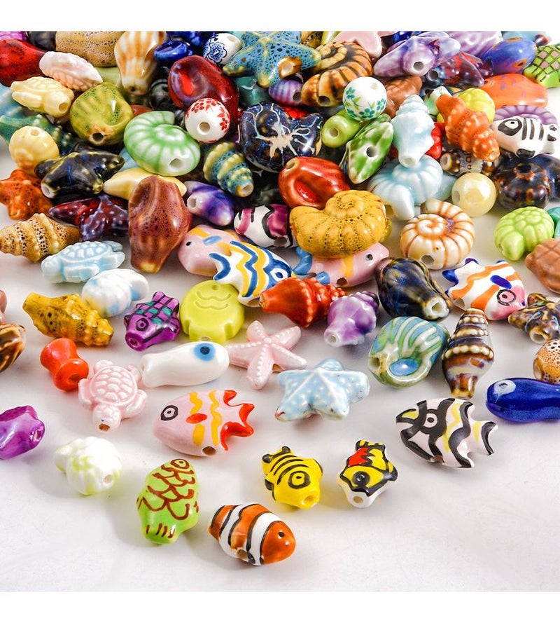 10pcs Random Mix Colorful Ceramic Beads 2mm Marine Theme for Jewelry Making DIY Crafts Bracelets Hair Accessories - Image 4