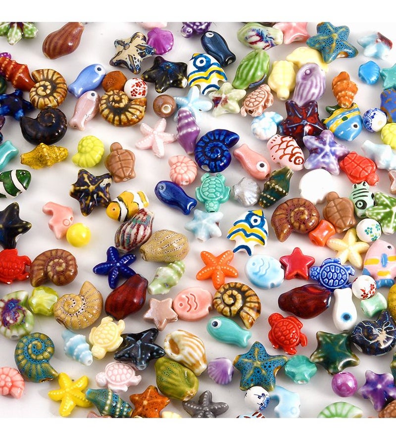 10pcs Random Mix Colorful Ceramic Beads 2mm Marine Theme for Jewelry Making DIY Crafts Bracelets Hair Accessories - Image 3