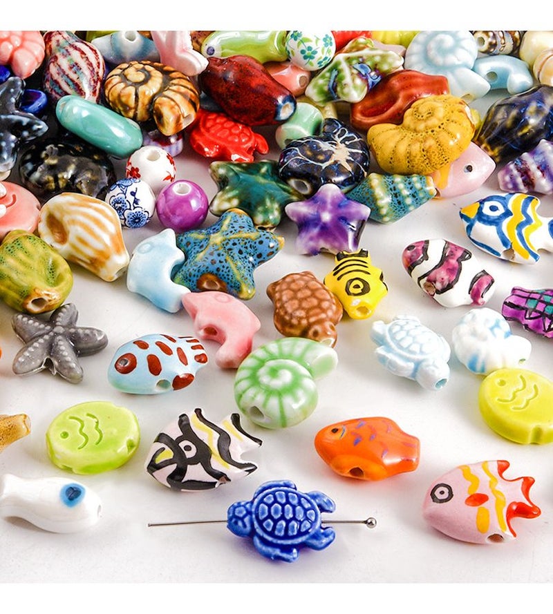 10pcs Random Mix Colorful Ceramic Beads 2mm Marine Theme for Jewelry Making DIY Crafts Bracelets Hair Accessories - Image 1
