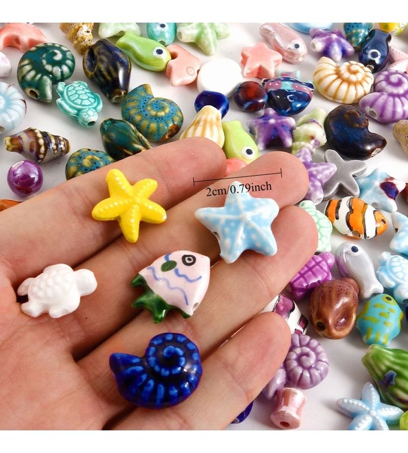 10pcs Random Mix Colorful Ceramic Beads 2mm Marine Theme for Jewelry Making DIY Crafts Bracelets Hair Accessories - Image 5