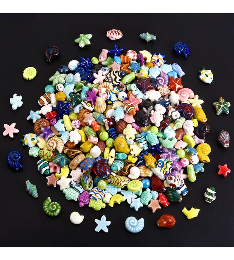 10pcs Random Mix Colorful Ceramic Beads 2mm Marine Theme for Jewelry Making DIY Crafts Bracelets Hair Accessories - Image 2