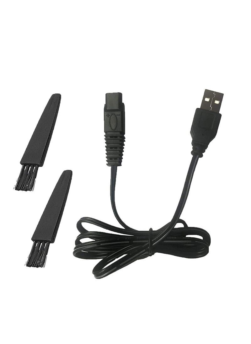 LinMei USB Shaver Charger for Microtouches Solo Electric Shaver Trimmer Original Replacement USB Charging Cable 31.5 in with 2 Cleaning Brush 