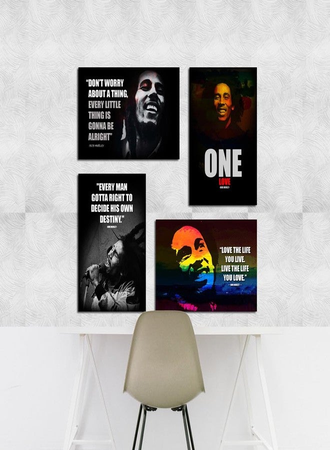 SWASUM Music Motivational and Inspirational Quotes Wall Posters (Bob Marley) Musician, Pack of 04, 12x18 Each (VINYL-Self-Adhesive) - Image 2