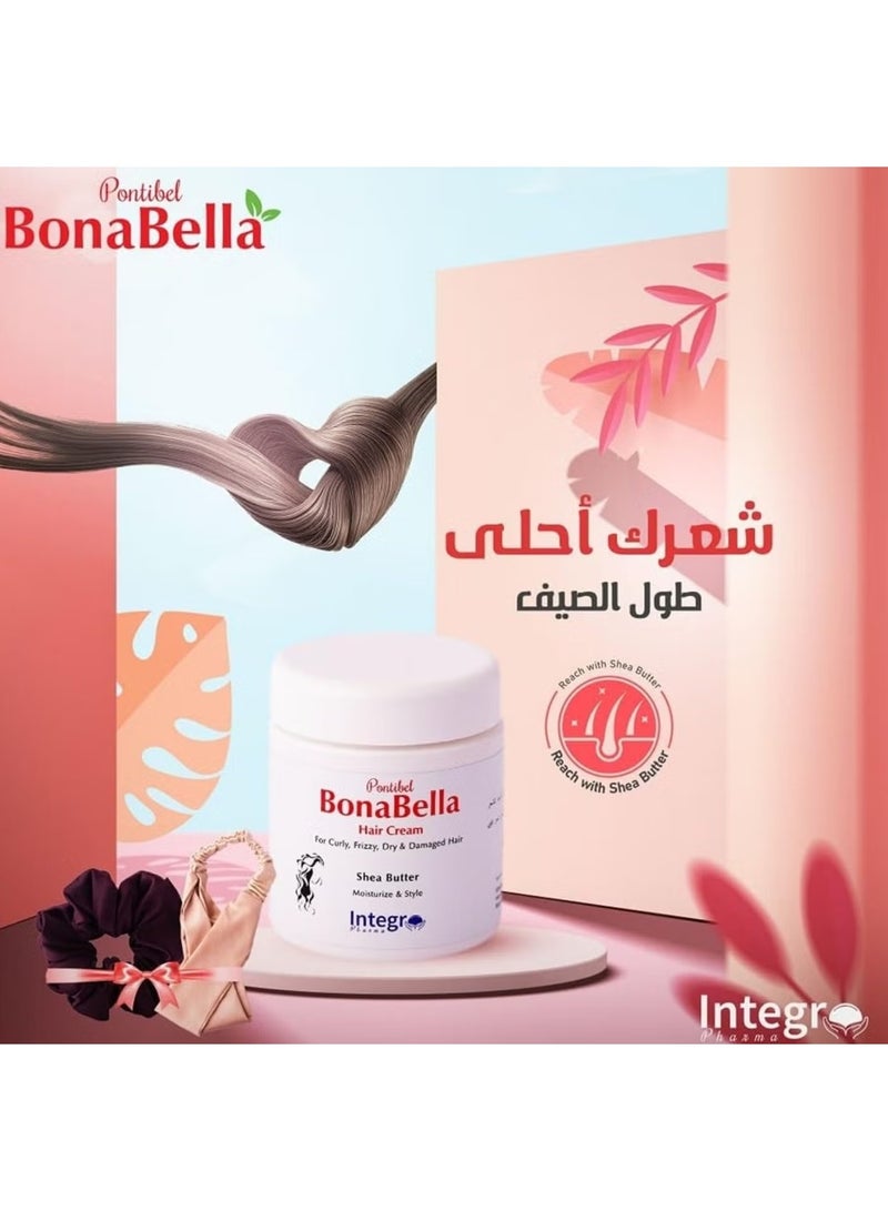 بونا بيلا كريم بونا بيلا للشعر – للشعر المجعد، المتطاير، الجاف والتالف بزبدة الشيا للترطيب والتصفيف 200 جم - Image 2