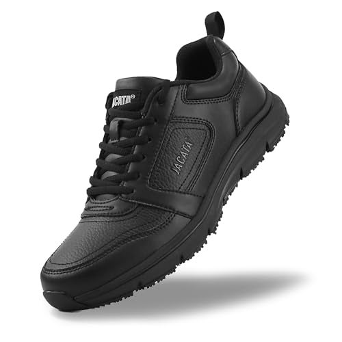 Jacata Non Slip Work Shoes for Men/Women Food Service Arch Support Comfortable Chef Walking Shoes Restaurant Kitchen Crews Health Care Sneakers (Black Size 8) - Image 1
