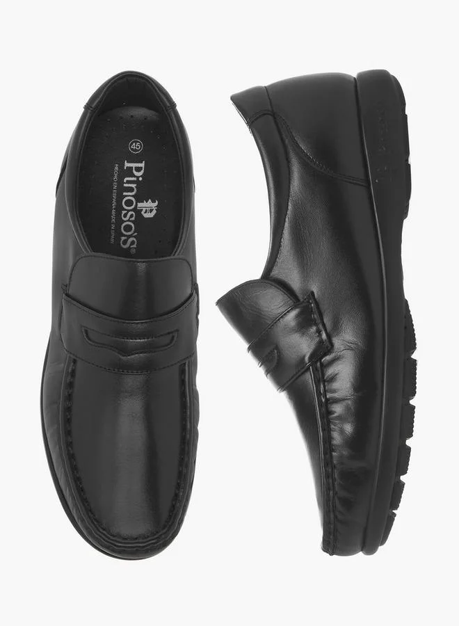 Pinosos BLACK Men Slip-On Genuine Leather Loafers for Men | Best Price UAE