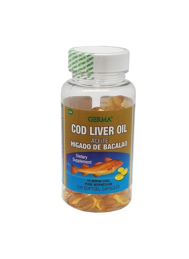 Germa Cod Liver Oil Natural Dietary Supplement. 100 Capsules. Pack Of 3  - Image 3