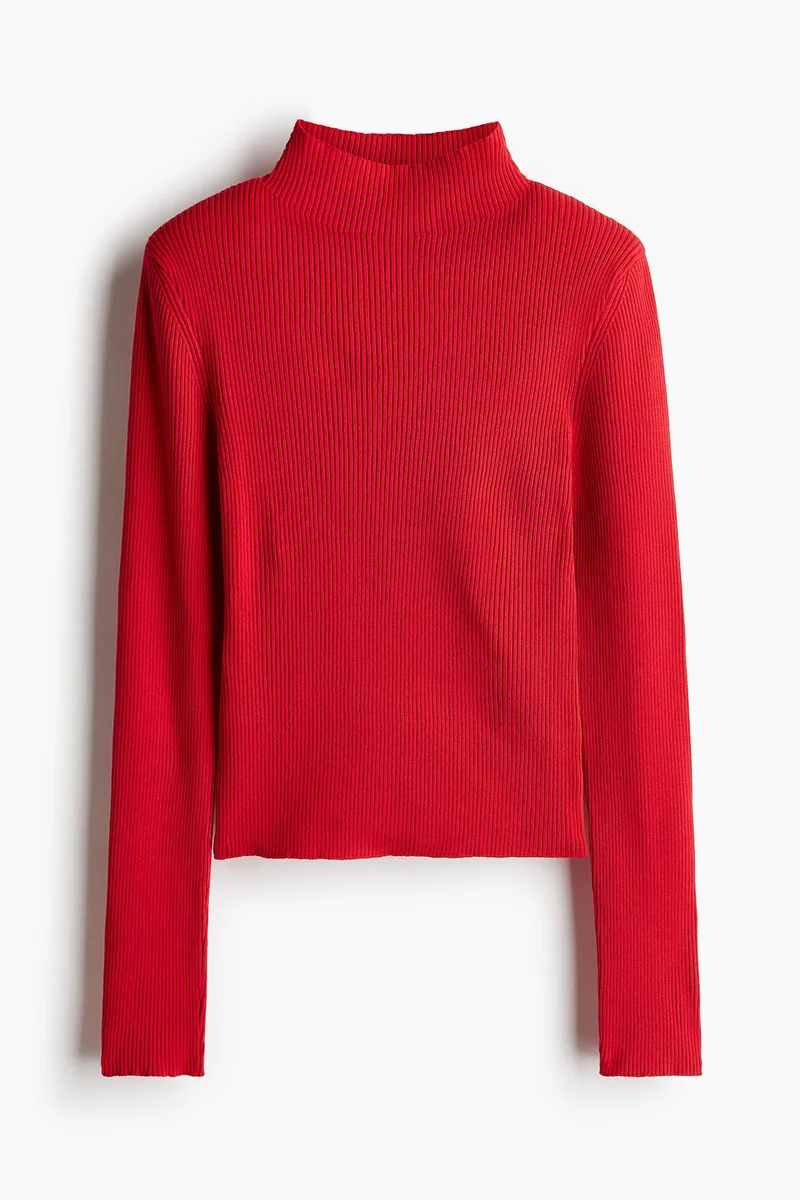 H&M Rib-Knit Shoulder-Pad Top