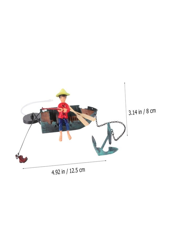 ORFOFE 1pc Dynamic Aquarium Fisherman Decor with Air Pump Compatibility Lifelike Resin Adornment for Fish Tank Landscape Compact and Aquarium Ornament - Image 3