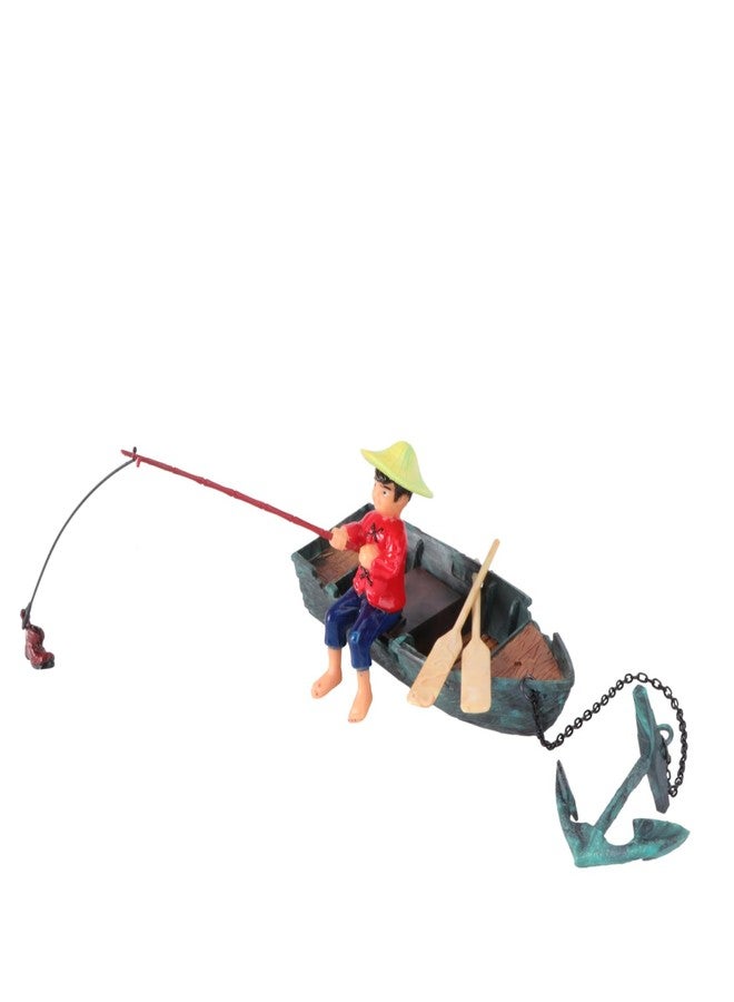 ORFOFE 1pc Dynamic Aquarium Fisherman Decor with Air Pump Compatibility Lifelike Resin Adornment for Fish Tank Landscape Compact and Aquarium Ornament - Image 1