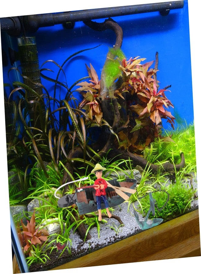 ORFOFE 1pc Dynamic Aquarium Fisherman Decor with Air Pump Compatibility Lifelike Resin Adornment for Fish Tank Landscape Compact and Aquarium Ornament - Image 5