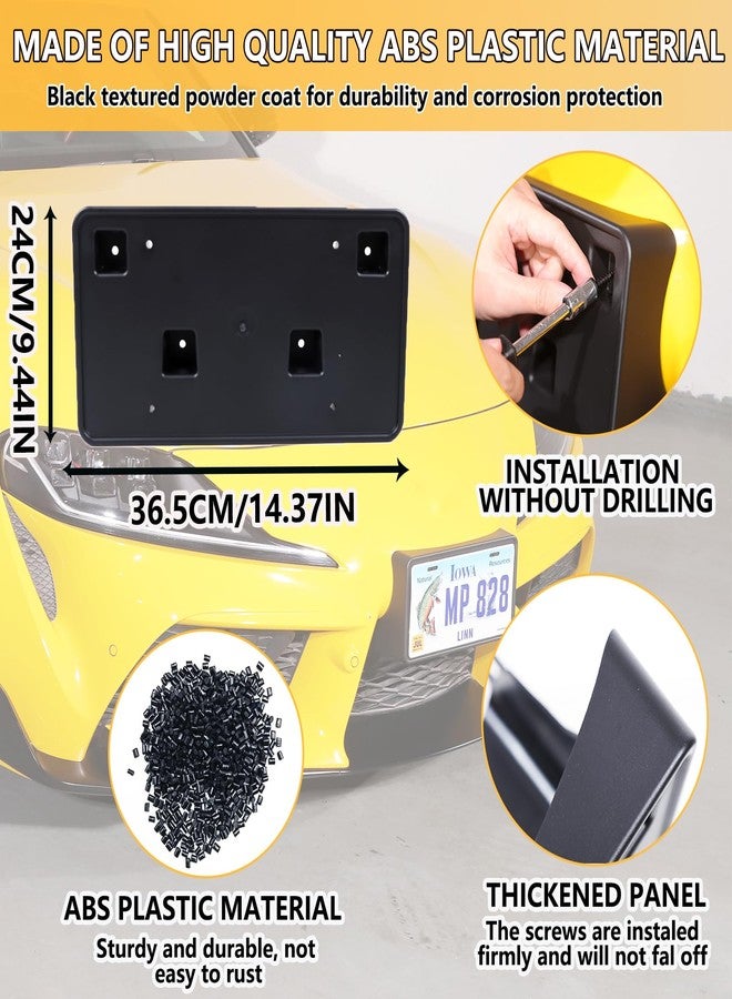 Sekhyna License Plate Frame Bracket Compatible with Toyota Supra GR A90 A91 MK5 2019-2025,No Drill Front Bumper License Plate Holder Mount Adapter Relocation Kit Accessories ABS 1PCS - Image 3