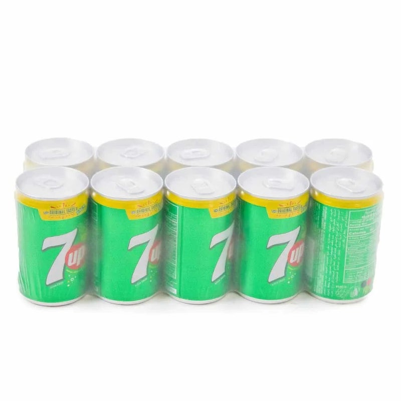 مشروب غازي 7Up بنكهة الليمون واللايم - عبوة من 10 قطع سعة 155 مل