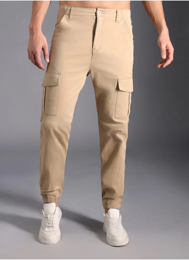 HIGH STAR Regular Fit Cargo Cuffed Pants