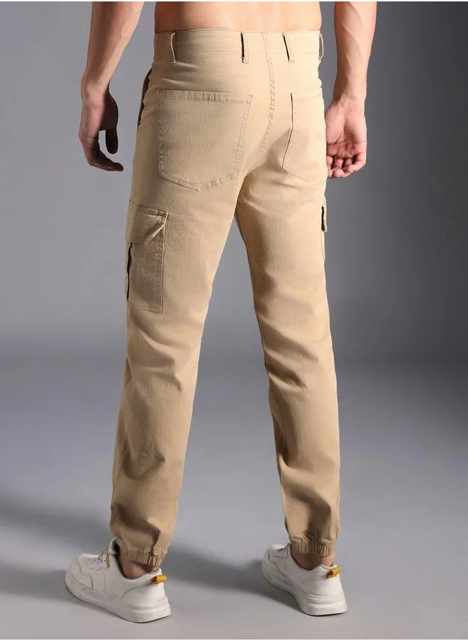 HIGH STAR Regular Fit Cargo Cuffed Pants