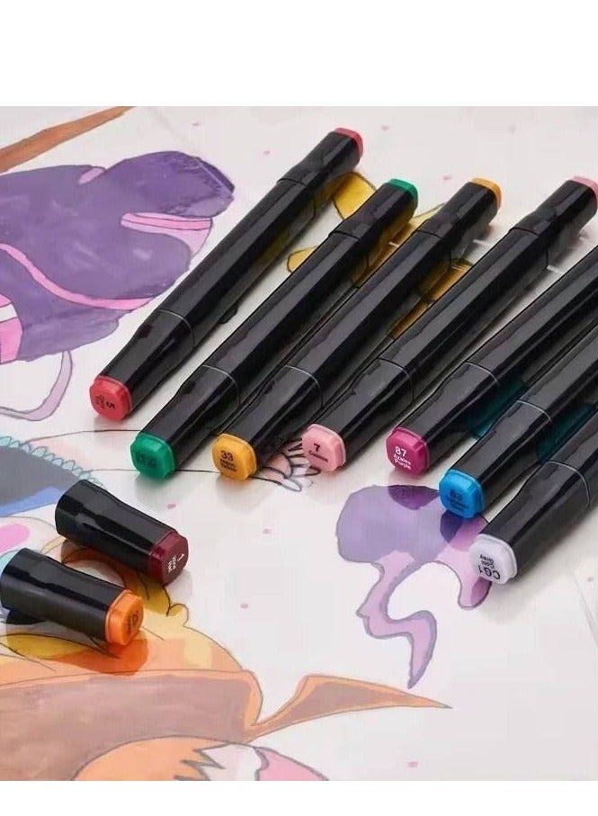 160 Colors Art Marker Pen Set, Dual Tip Marker Pen with Carrying Bag, Art Supplies for Students, Adults, Artists Drawing, Coloring, Sketching Design