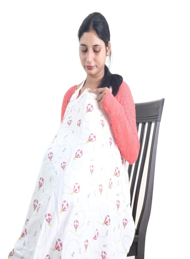 Motherly Nursing Cover for Breastfeeding - Soft, Breathable Feeding Apron for Mom, Multi-Use Feeding Cover & Scarf- (Parachute Aeroplane Print) - Image 1
