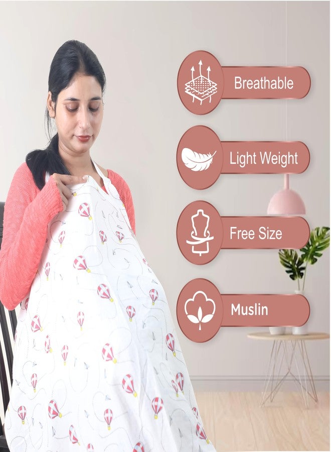 Motherly Nursing Cover for Breastfeeding - Soft, Breathable Feeding Apron for Mom, Multi-Use Feeding Cover & Scarf- (Parachute Aeroplane Print) - Image 4