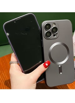 Angmei 2pcs iPhone 15ProMax case ,Magnetic shock-proof protective case, scratch-proof frosted Classic Hybrid Drop proof case Magnetic phone case for phone case, matte luxury soft metallic luster design with camera lens protective film, compatible with iPhone  - Image 1