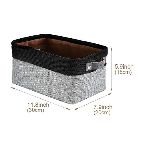 DECOMOMO Small Storage Basket, Closet Storage Bins, Baskets for Organizing Shelves (Grey & Black, Small - 6 Pack) - Image 5