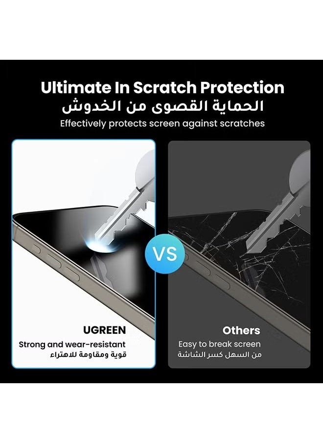 X-level 2 Pcs iPhone 16 Pro Privacy Screen Protector, Easy Installation with Alignment Frame, Anti-Drop and Anti-scratch, Case Friendly Anti-Spy Anti-Fingerprint  - Image 4