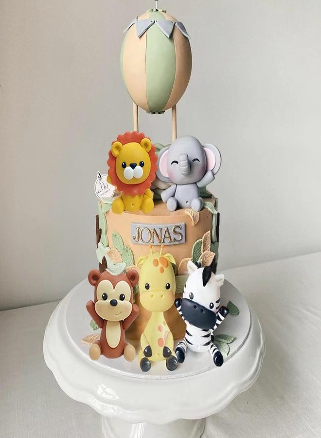 GmakCeder Jungle Animal Cake Topper Safari Animal Set Lion Giraffe Elephant Monkey Zebra for Wild Animals Birthday Baby Shower Party Favors Decorations Supplies - Image 4