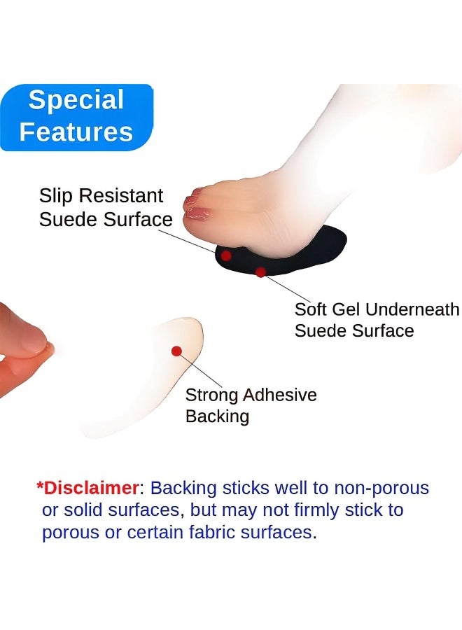 High Heel Pads Cushions Inserts (4 Pairs) Ball of Foot Metatarsal Forefoot Pain Relief Anti-Slip Shoe Insoles for Women (Beige, Normal Thickness) - Image 3