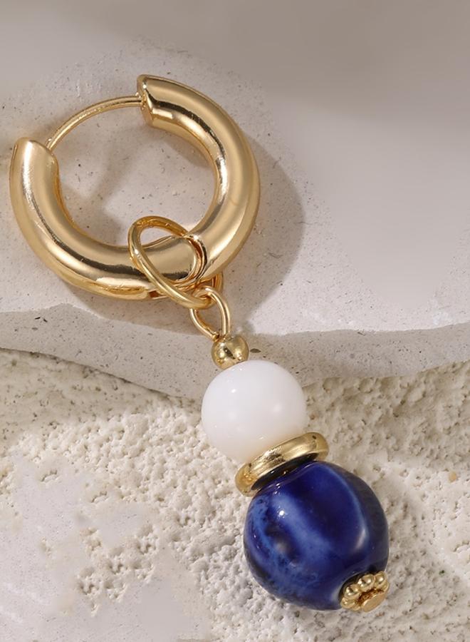 Take Two Drop Detail Hoop Earrings - Image 3