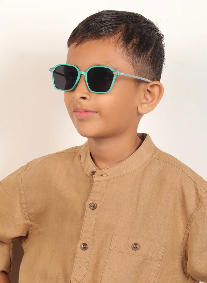 Woggles Stylish Green Square Kids Sunglasses