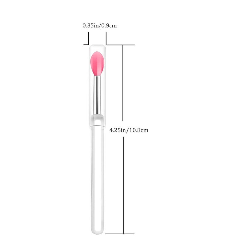 LORMAY Silicone Lip Brushes with Transparent Handles and Caps. Perfect Applicators for Cream Lip Mask, Eyeshadow, and Lipstick (4pcs, Multicolor) - Image 2