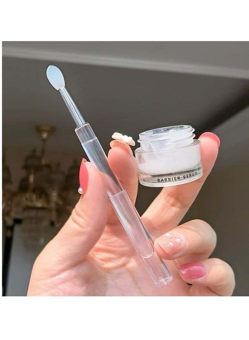 LORMAY Silicone Lip Brushes with Transparent Handles and Caps. Perfect Applicators for Cream Lip Mask, Eyeshadow, and Lipstick (4pcs, Multicolor) - Image 4