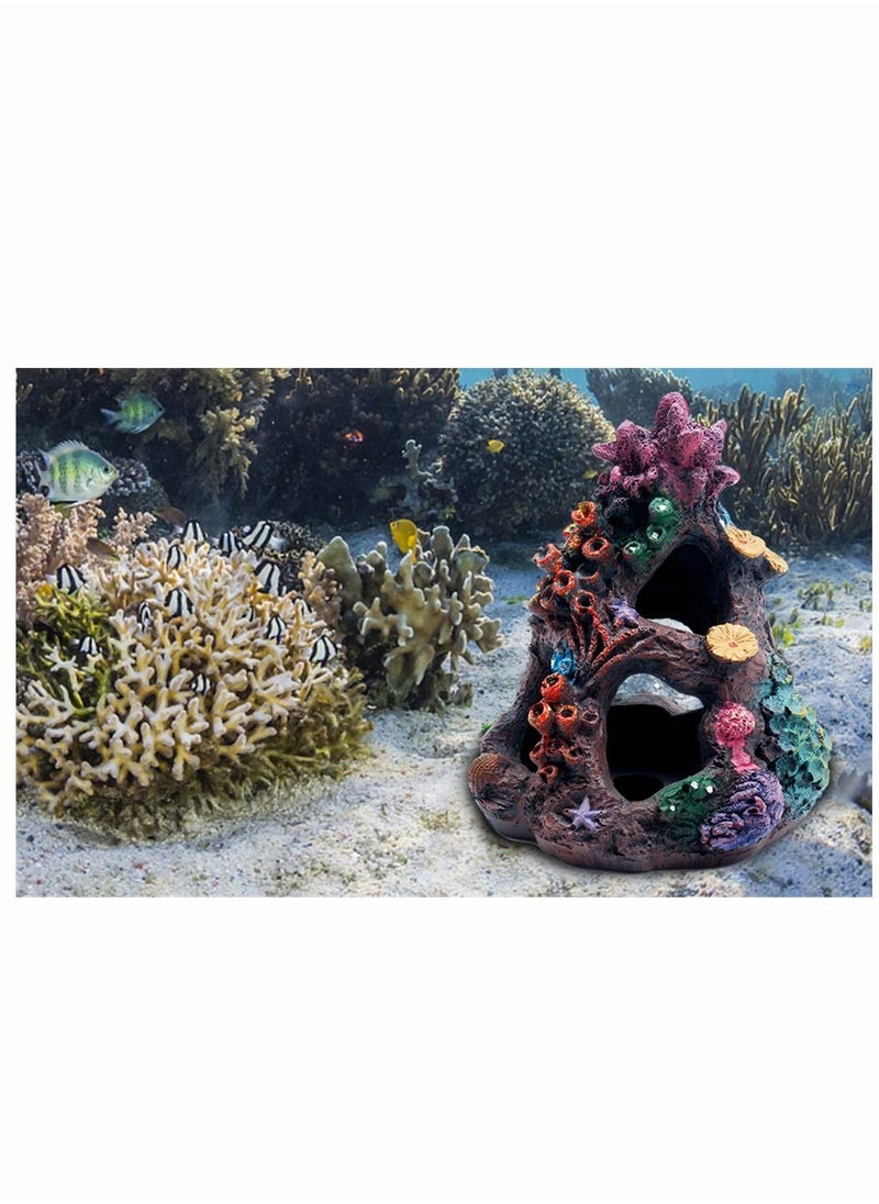 Y&D Coral Aquarium Reef Decoration, Resin Fish Tank Mountain Cave Ornaments, Ornaments Landscaping Environments House for Sleep Rest Hide Play, 1 Pcs  - Image 5