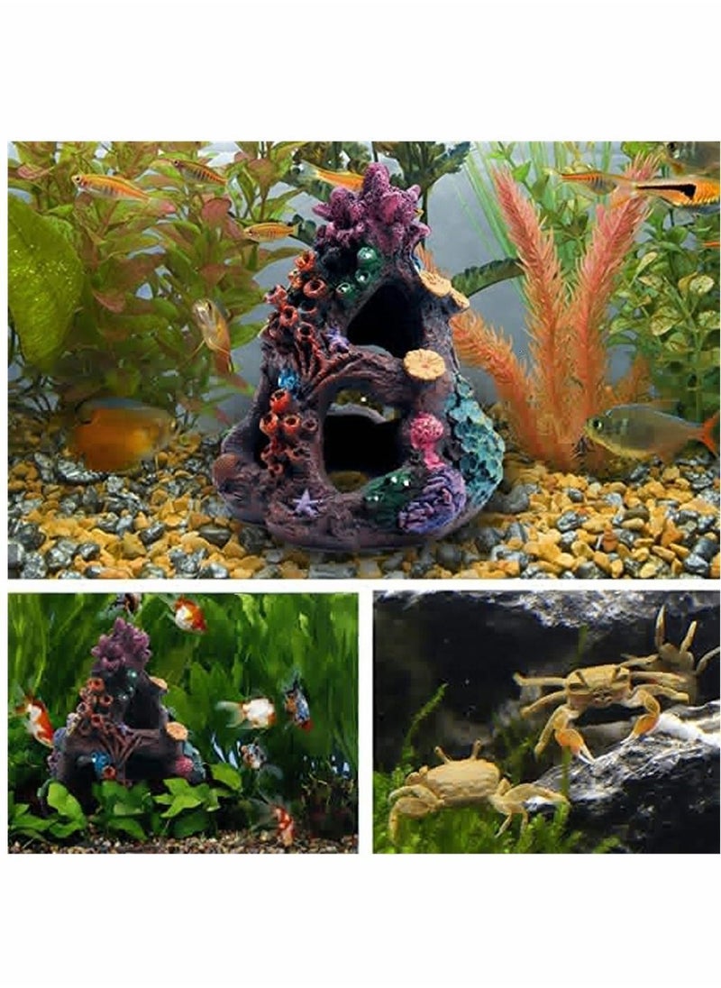 Y&D Coral Aquarium Reef Decoration, Resin Fish Tank Mountain Cave Ornaments, Ornaments Landscaping Environments House for Sleep Rest Hide Play, 1 Pcs  - Image 3