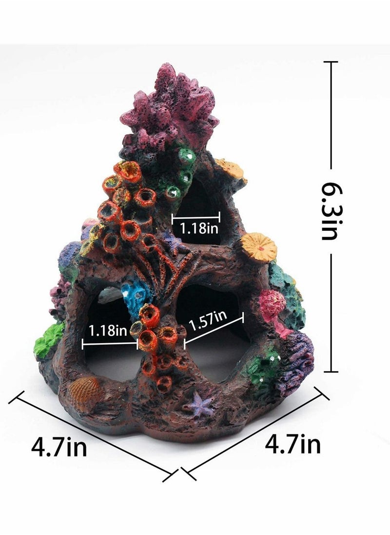 Y&D Coral Aquarium Reef Decoration, Resin Fish Tank Mountain Cave Ornaments, Ornaments Landscaping Environments House for Sleep Rest Hide Play, 1 Pcs  - Image 4