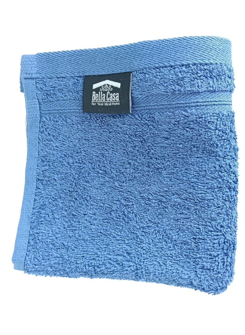 Pearl Coast International 6 Pieces Luxury Face Towel Set 30x30cm 630 GSM Premium Cotton Ultra Soft and Highly Absorbent Expertly Woven for Durability Hotel And Spa Quality Towels Blue  - Image 2
