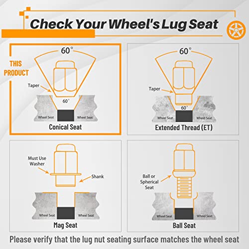 MIKKUPPA 24PCS M14x1.5 Lug Nuts - Chrome1.4 35mm Length, 0.87" (22mm) Wide Short Style Tire Nuts, Replacement for 1995-1999 Chevy Silverado 1500, 2010-2022 Camaro Aftermarket Wheel - Image 4