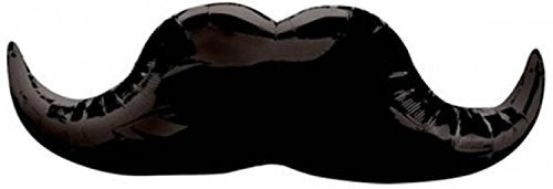 Balloonistics Solid Large Moustache Foil Balloon Balloon (Black, Pack of 1) - Image 1