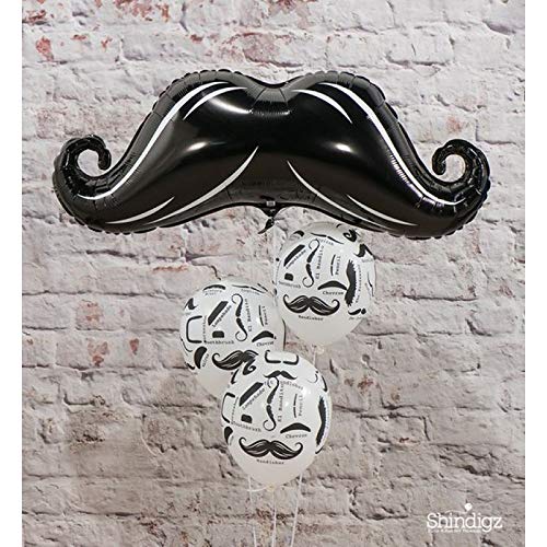 Balloonistics Solid Large Moustache Foil Balloon Balloon (Black, Pack of 1) - Image 4