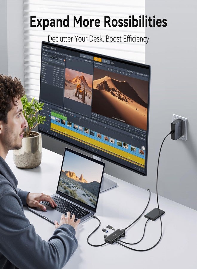 محول متعدد المنافذ لأجهزة MacBook Pro/Air، 9 في 1، ملحقات ماك، محول دونجل USB-C مع منفذ HDMI، قارئ بطاقات SD/TF، منفذ USB-C، منفذ PD، و4 منافذ USB لأجهزة MacBook Pro/Air، Dell XPS، Lenovo HP المحمولة - Image 4