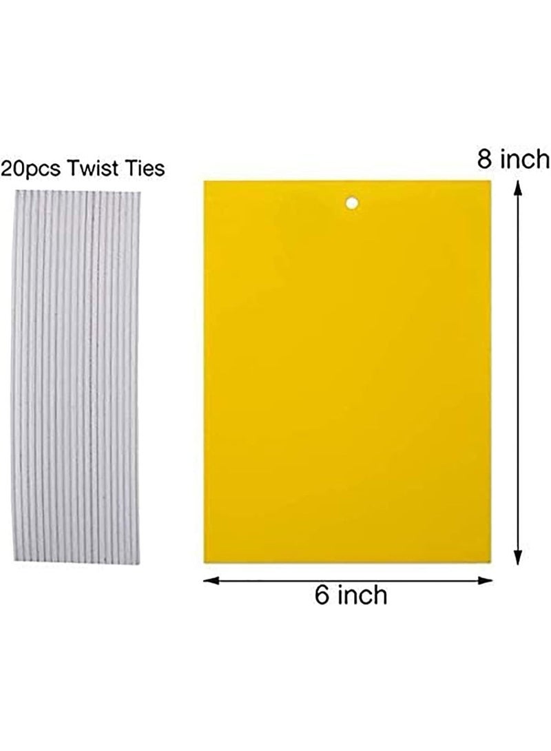 ChicAbode 20 حزمة من مصائد الذباب اللاصقة الصفراء، ملصقات ورقية للذباب، مصائد ذباب لاصقة مزدوجة الجوانب للحشرات ضد البعوض الفطري، الذباب الأبيض، حشرات المن، حشرات نخر الأوراق، إلخ - 15 × 20 سم، مع أربطة لولبية - Image 2