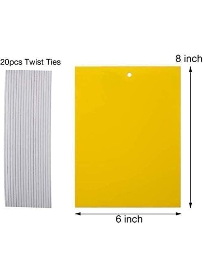 ChicAbode 20 Pcs Yellow Sticky Fly Traps, Fly Paper Stickers, Sticky Fly Catchers Dual Side, Uv Resistant and Waterproof, for Insect Against Fungus Gnats, Whiteflies, Aphids, Leafminers,Etc, 15X20Cm - Image 2