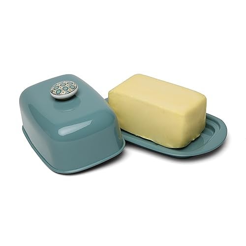 Dudki Stainless Steel Butter Container Dish Storage Box Organizer with Ceramic Knob Design, (500 Gram) (Moss Green) - Image 5