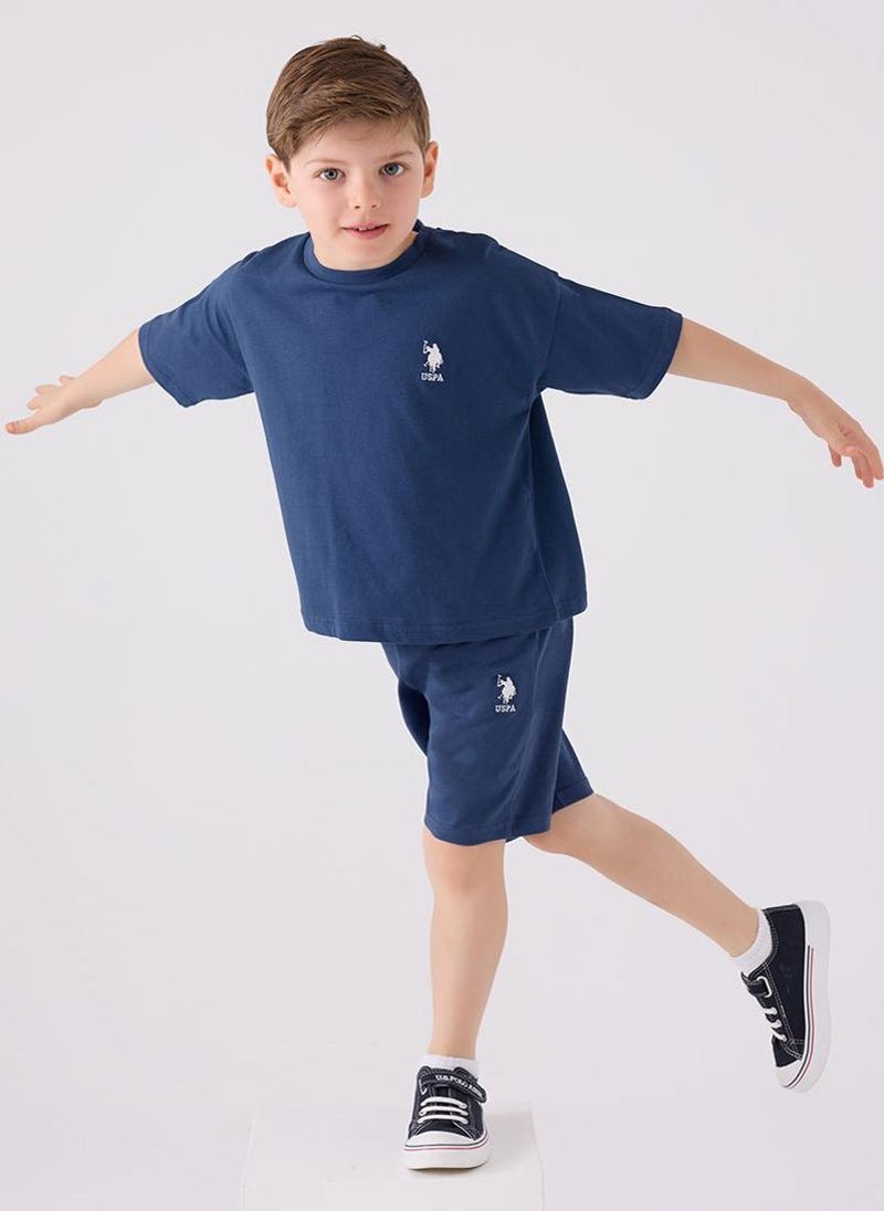 U.S. Polo Assn. U.S. Polo Assn. Boys Blue Bermuda Set  - Image 3