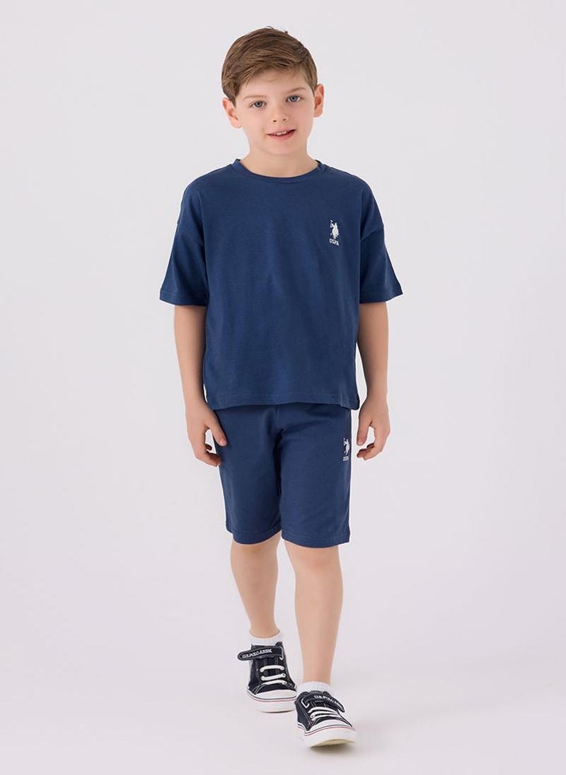 U.S. Polo Assn. U.S. Polo Assn. Boys Blue Bermuda Set  - Image 1