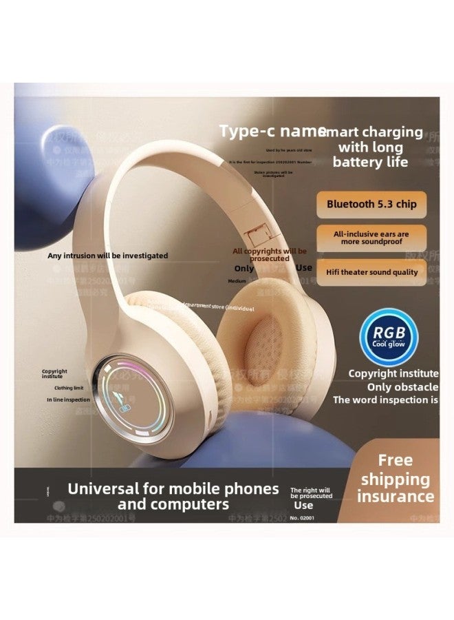 Headset Luminous Wireless Bluetooth Subwoofer Noise Reduction E-sports Game With Mai Super Long Standby Mobile Phone Computer-Colour:Elf Black (k6 Fresh Series★Type-c Fast Charging★Bluetooth 5.3★Surging Heavy Bass★Enc Active Noise Reduction★Ultra-long Battery Life)  - Image 2