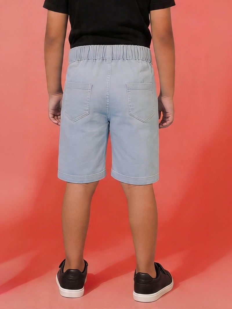 KiddoPanti Boys Knee-Length Denim Shorts | Stretchable Cotton Poly Denim | Comfortable Fit with Button Elasticated Waistband & Zip Fly, Lt Wash Blue - 3-4Y - Image 4