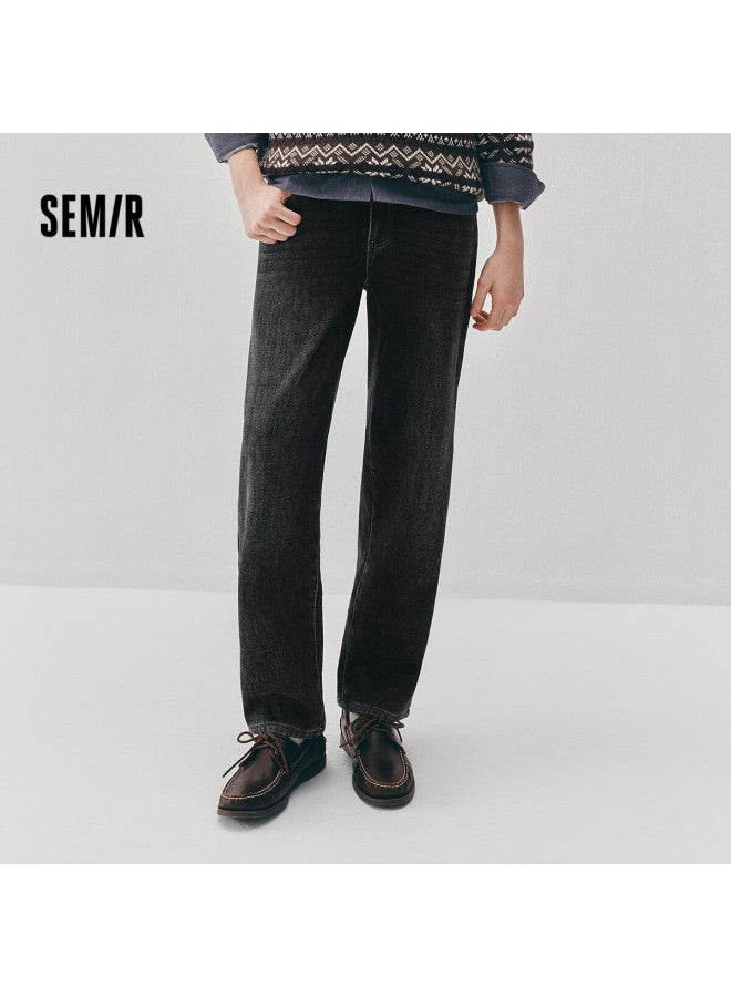 Semir Men's Winter Fleece-lined Straight-leg Jeans Retro Commuter 103725124114 - Image 1