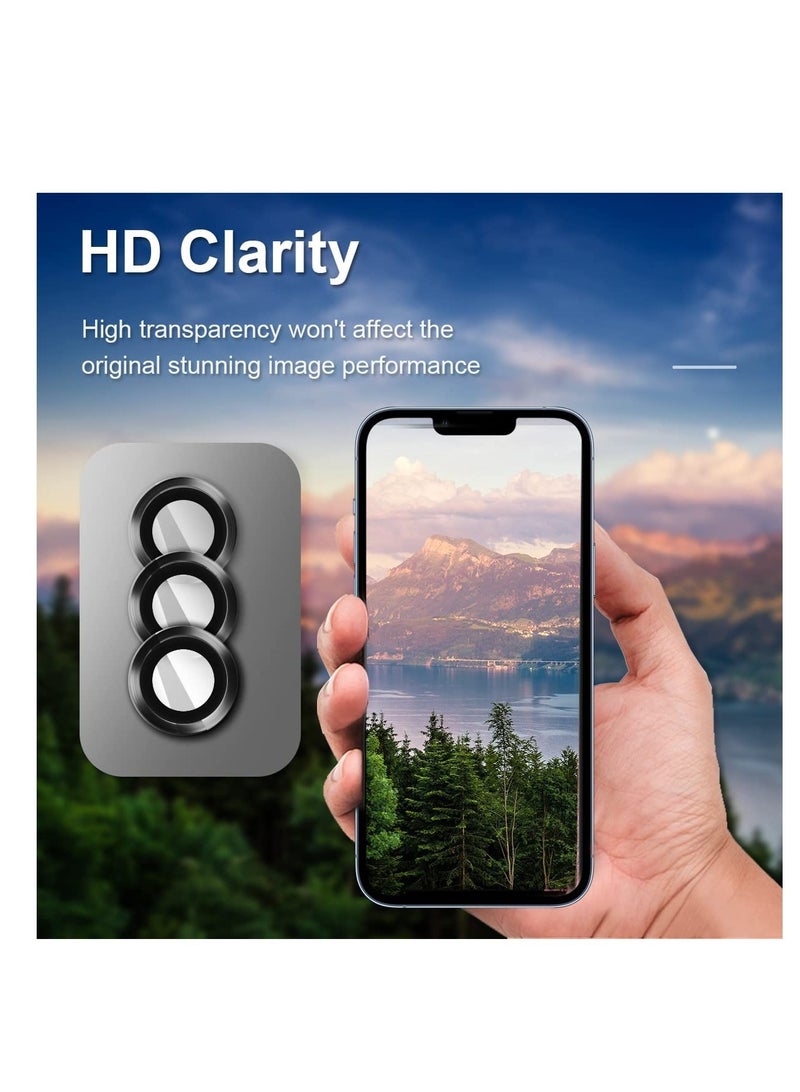 ELTRAZONE حماية عدسة الكاميرا لجهاز iPhone 13 Pro 6.1" و iPhone 13 Pro Max 6.7"، واقي عدسة كاميرا زجاجي مقسى مع غلاف حلقة عدسة من سبائك الألمنيوم يناسب iPhone 13 Pro/iPhone 13 Pro Max (أسود) - Image 3