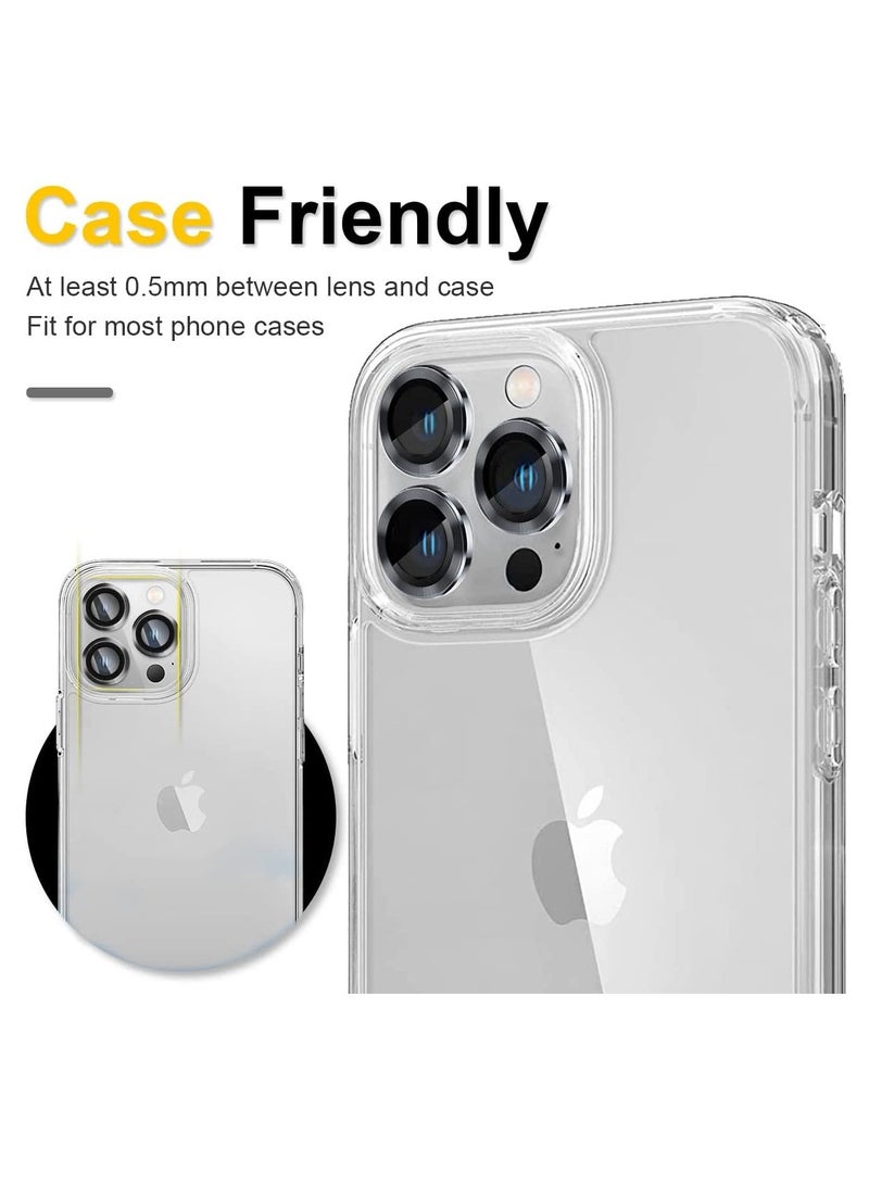 ELTRAZONE حماية عدسة الكاميرا لجهاز iPhone 13 Pro 6.1" و iPhone 13 Pro Max 6.7"، واقي عدسة كاميرا زجاجي مقسى مع غلاف حلقة عدسة من سبائك الألمنيوم يناسب iPhone 13 Pro/iPhone 13 Pro Max (أسود) - Image 5